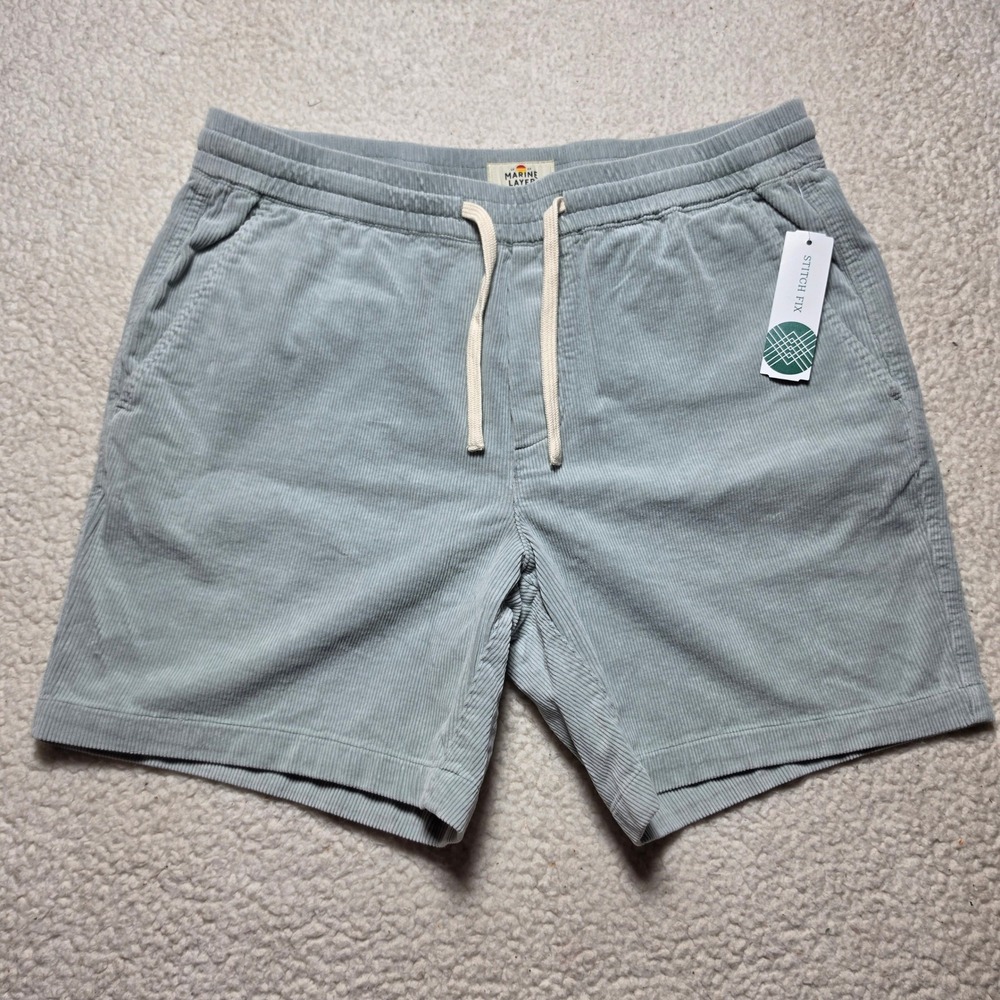 Marine Layer Saturday Cord 6 Inch Shorts Mint Green Mens Medium NEW
